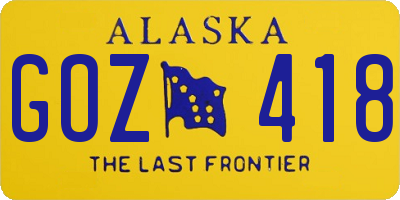 AK license plate GOZ418