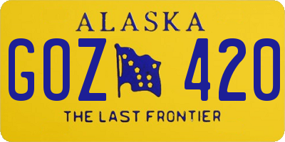 AK license plate GOZ420