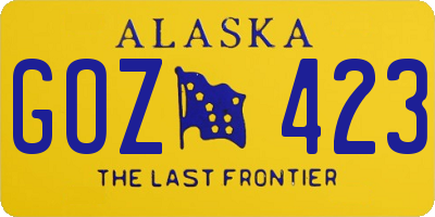 AK license plate GOZ423