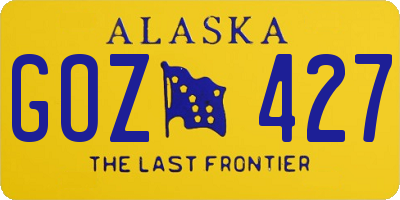 AK license plate GOZ427