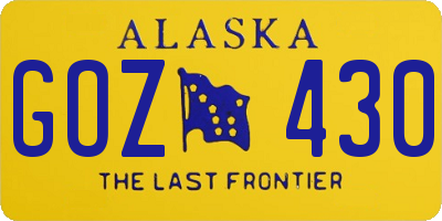 AK license plate GOZ430