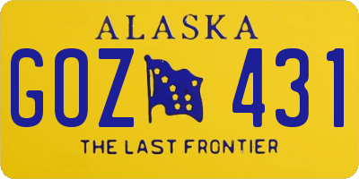 AK license plate GOZ431