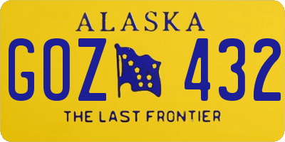 AK license plate GOZ432