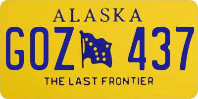 AK license plate GOZ437