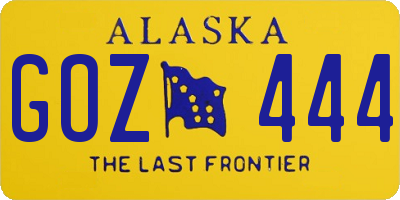 AK license plate GOZ444