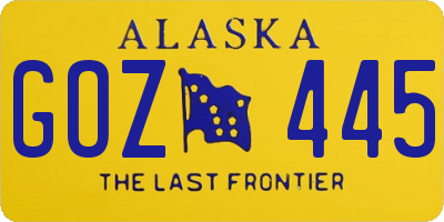 AK license plate GOZ445