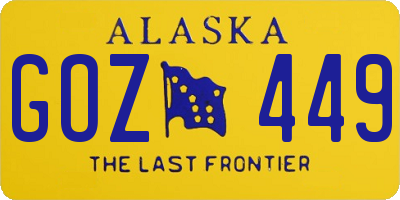 AK license plate GOZ449