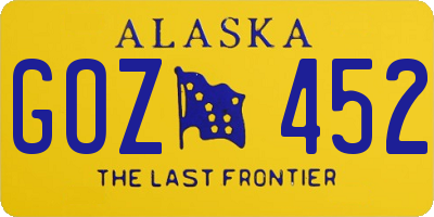 AK license plate GOZ452