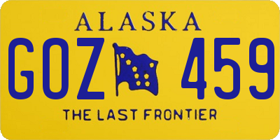 AK license plate GOZ459