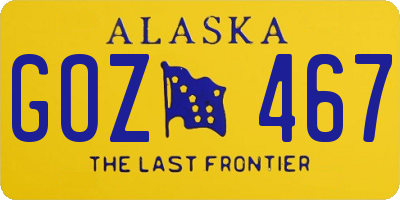 AK license plate GOZ467