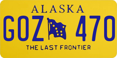 AK license plate GOZ470