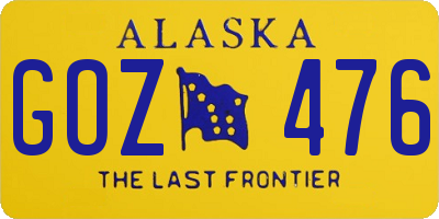 AK license plate GOZ476