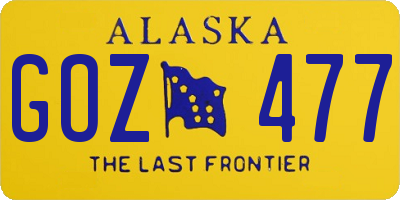 AK license plate GOZ477