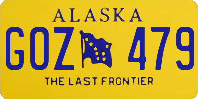 AK license plate GOZ479