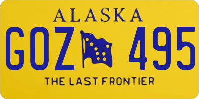AK license plate GOZ495