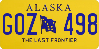 AK license plate GOZ498
