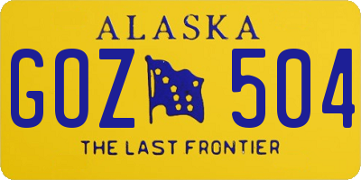 AK license plate GOZ504
