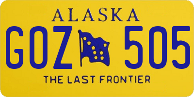 AK license plate GOZ505
