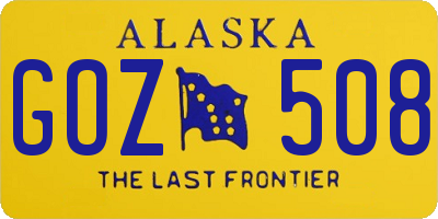 AK license plate GOZ508