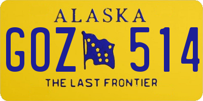AK license plate GOZ514