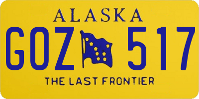 AK license plate GOZ517