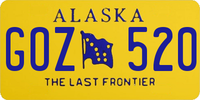 AK license plate GOZ520