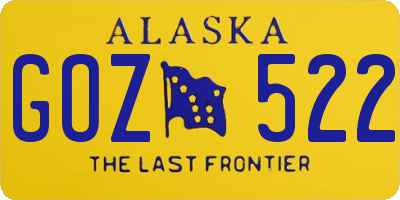 AK license plate GOZ522