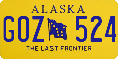 AK license plate GOZ524