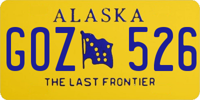 AK license plate GOZ526