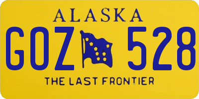 AK license plate GOZ528