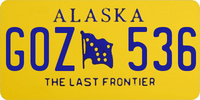 AK license plate GOZ536