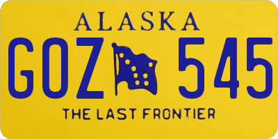 AK license plate GOZ545