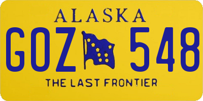 AK license plate GOZ548