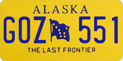 AK license plate GOZ551