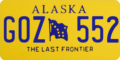 AK license plate GOZ552