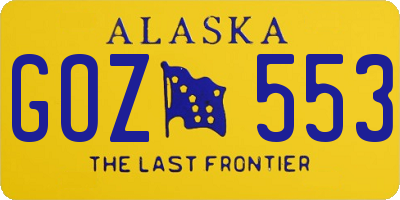 AK license plate GOZ553