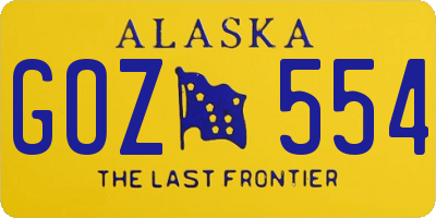 AK license plate GOZ554