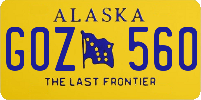 AK license plate GOZ560