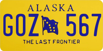 AK license plate GOZ567