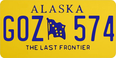 AK license plate GOZ574
