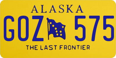 AK license plate GOZ575