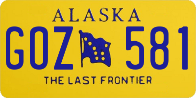 AK license plate GOZ581