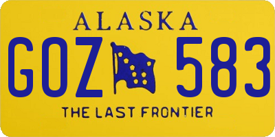 AK license plate GOZ583