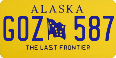 AK license plate GOZ587