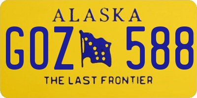AK license plate GOZ588