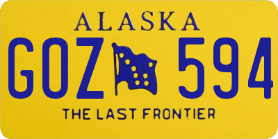 AK license plate GOZ594