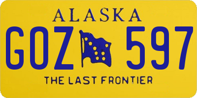 AK license plate GOZ597