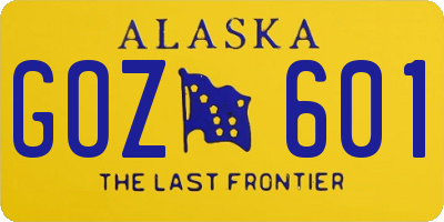 AK license plate GOZ601