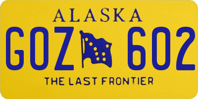 AK license plate GOZ602