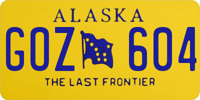 AK license plate GOZ604